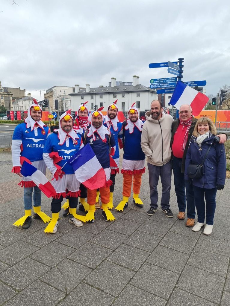 Pays de Galles-France le 10 Mars 2024. Certains de nos clients se sont déguisés pour l'occasion et ont eu un franc succès
